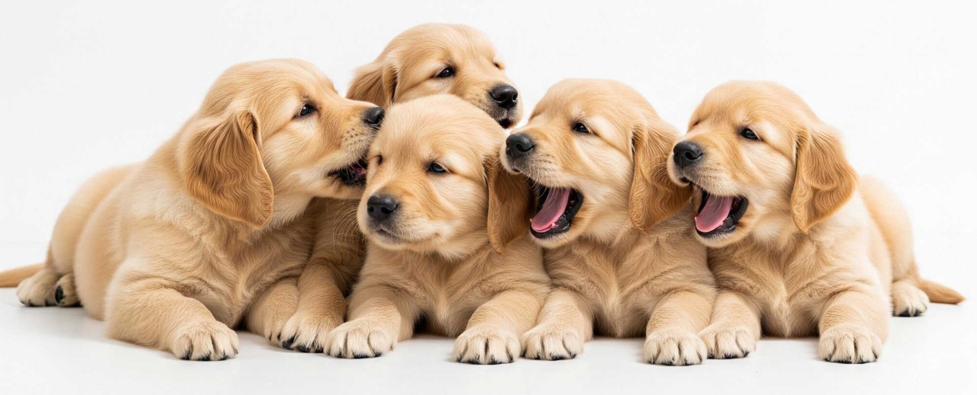 Adorable golden retriever puppies